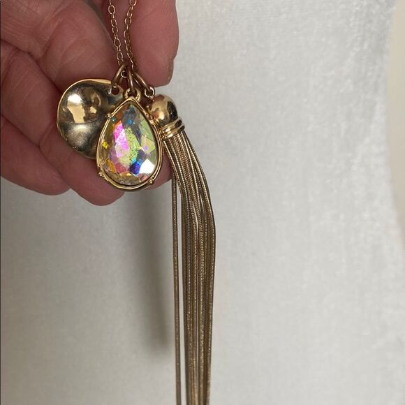 Bella & Jack Elegant Gold Pendant Long Layer Necklace - Picture 2 of 8